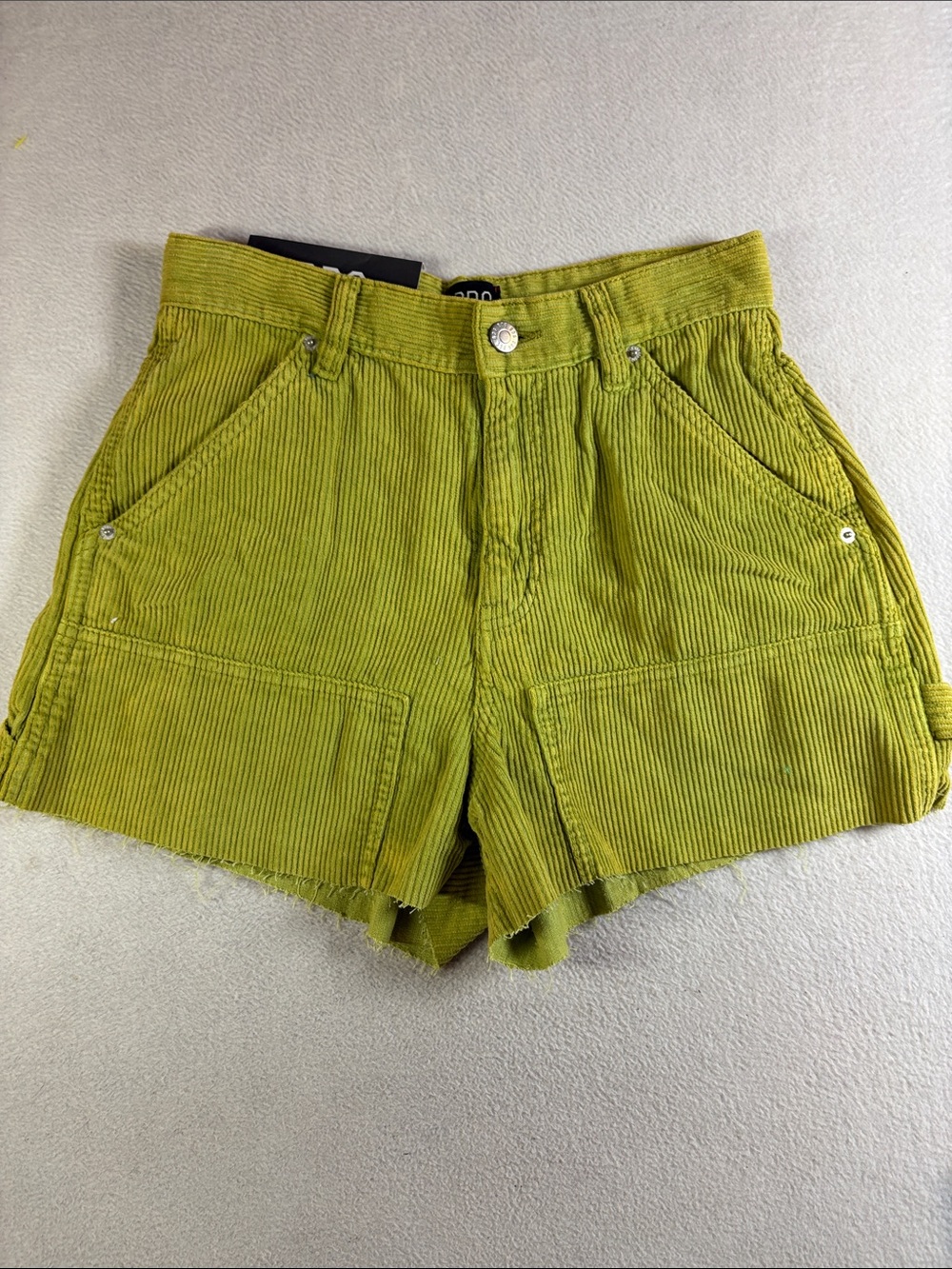 BDG Corduroy Utility Shorts in Chartreuse Green